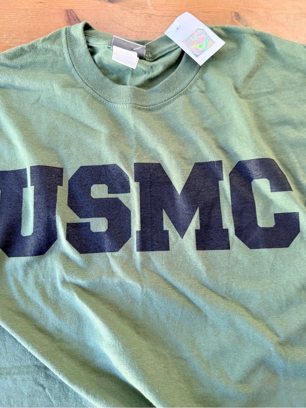USMC MarineCorps Classic Olive Green Med Short Sleeve Tshirt Cotton MV Sport NWT - Picture 9 of 15